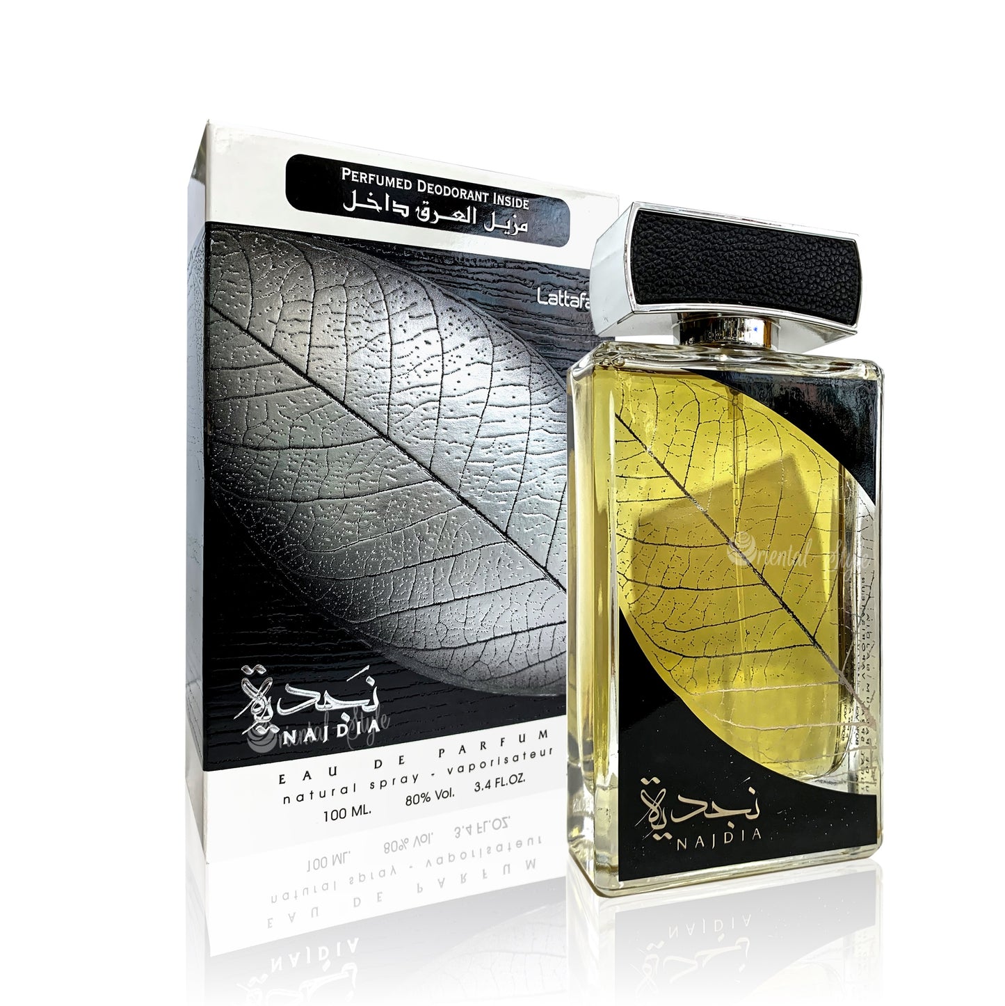 100 ml Eau de Perfume Najdia Silver Kořeněná Tabáková a Santalová vůně pro Muže | -80% Akce na Šperky