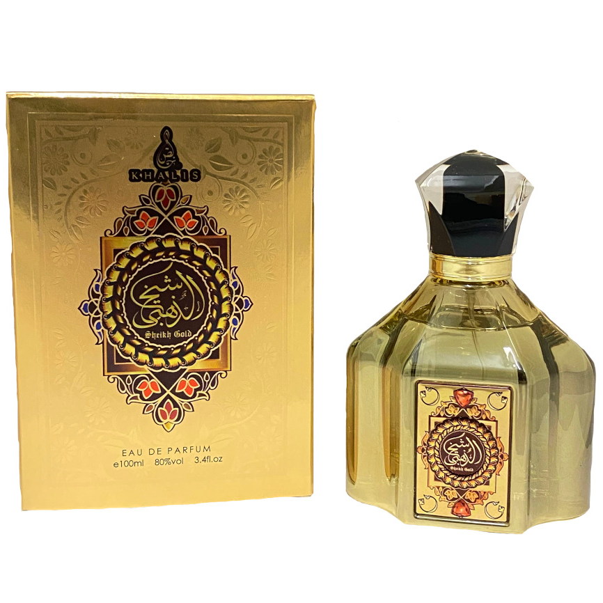 100 ml parfémovaná voda pro muže Sheikh Gold orientální kořeněná santalová vůně s vanilkou pro muže | -80% Akce na Šperky