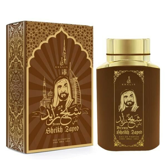 100 ml Eau de Perfume SHEIKH ZAYED BROWN Oudová a Vanilková Vůně pro Muže