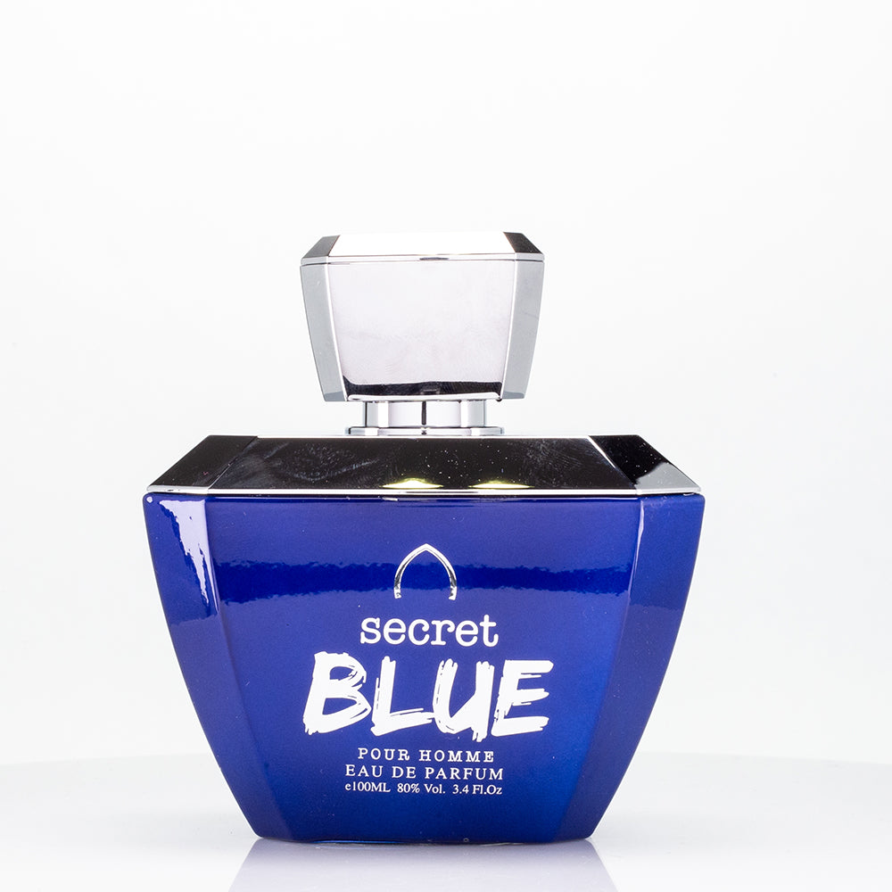 100 ml Eau de Perfume SECRET BLUE Kořeněná Ovocná Pižmová Vůně pro Muže