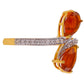 Rumělka Prsten s Oranžovým Ohnivým Opálem a Bílým Zirkonem | -80% Akce na Šperky