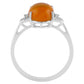 Stříbrný Prsten s Oranžovým Ohnivým Opálem a Bílým Topazem