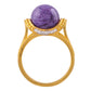 Pozlacený Stříbrný Prsten s Čaroitem a Přírodním Zirkonem | -80% Akce na Šperky
