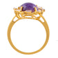 Pozlacený Stříbrný Prsten s Čaroitem a Přírodním Zirkonem | -80% Akce na Šperky