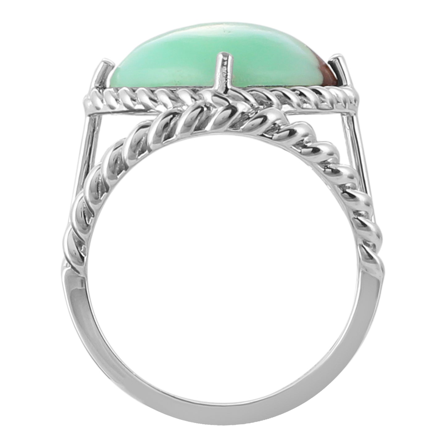 Stříbrný Prsten s Mátovým Chrysoprasem | -80% Akce na Šperky