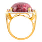 Pozlacený Stříbrný Prsten s Thulitem a Přírodním Zirkonem | -80% Akce na Šperky