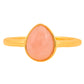 Pozlacený Stříbrný Prsten s Růžovým Opálem