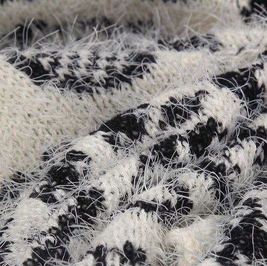 Pletené pončo, 80 cm x 130 cm, Černá a bílá barva | -80% Akce na Šperky