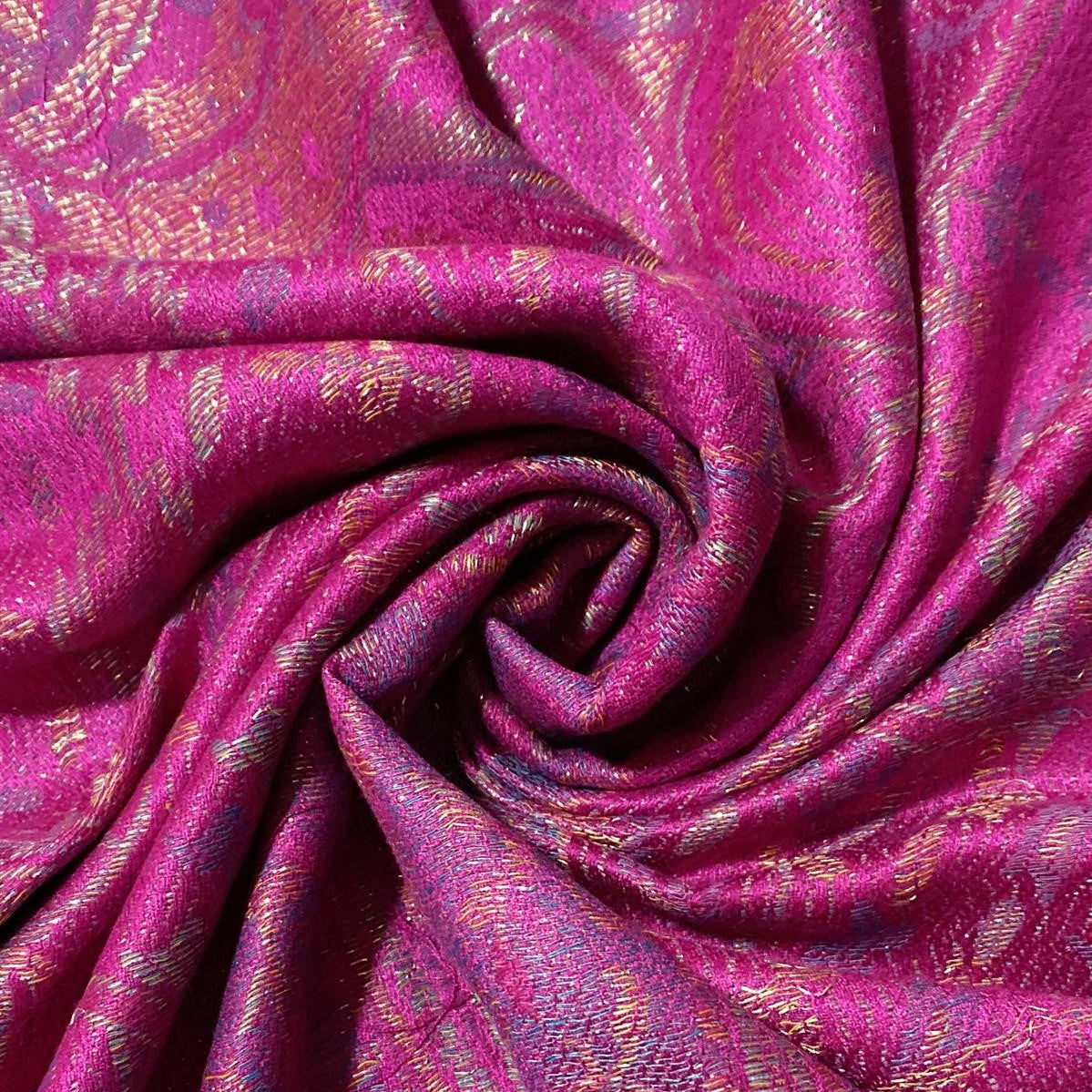 Šála-šátek ze 100% Pravého Pashmina Kašmíru, 70 cm x 180 cm, Lesklá fuchsiová růžová | -80% Akce na Šperky