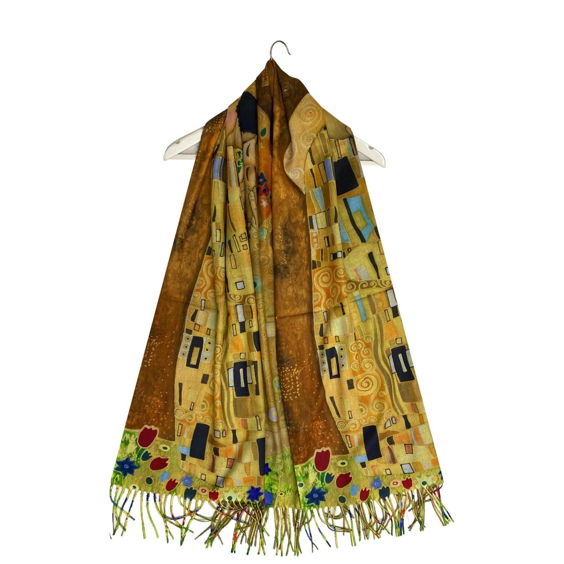 Vlněná šála-šátek, 70 cm x 180 cm, Klimt - The Kiss | -80% Akce na Šperky