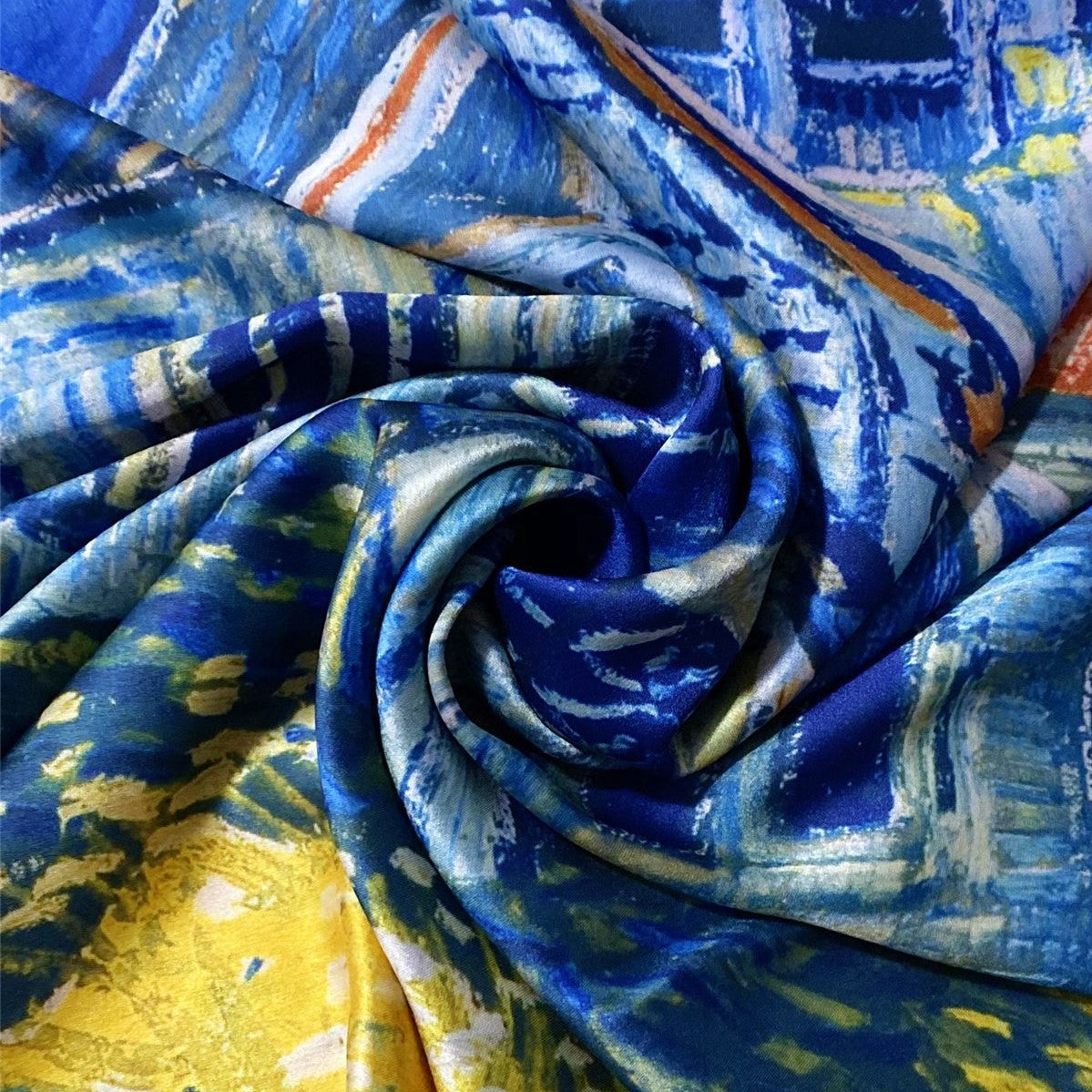 Hedvábná Šála-šátek, 70 cm x 180 cm, Van Gogh - The Church At Auvers | -80% Akce na Šperky