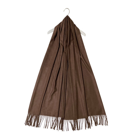 Šála-šátek ze 100% Pravého Pashmina Kašmíru, 70 cm x 170 cm, Mahagonová | -80% Akce na Šperky
