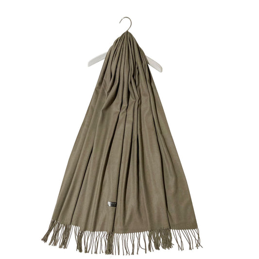 Šála-šátek ze 100% Pravého Pashmina Kašmíru, 70 cm x 170 cm, Světle hnědá | -80% Akce na Šperky