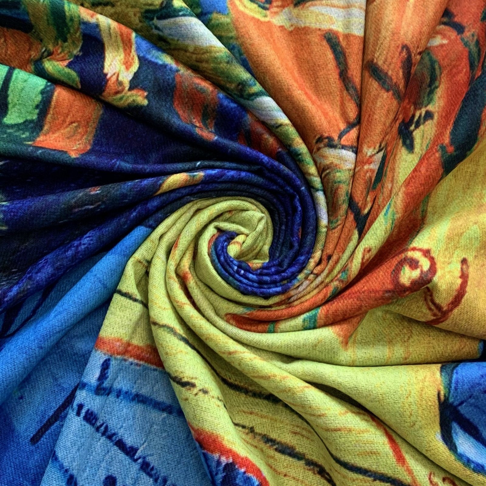Vlněná šála-šátek, 70 cm x 180 cm, Van Gogh - Cafe Terrace At Night | -80% Akce na Šperky