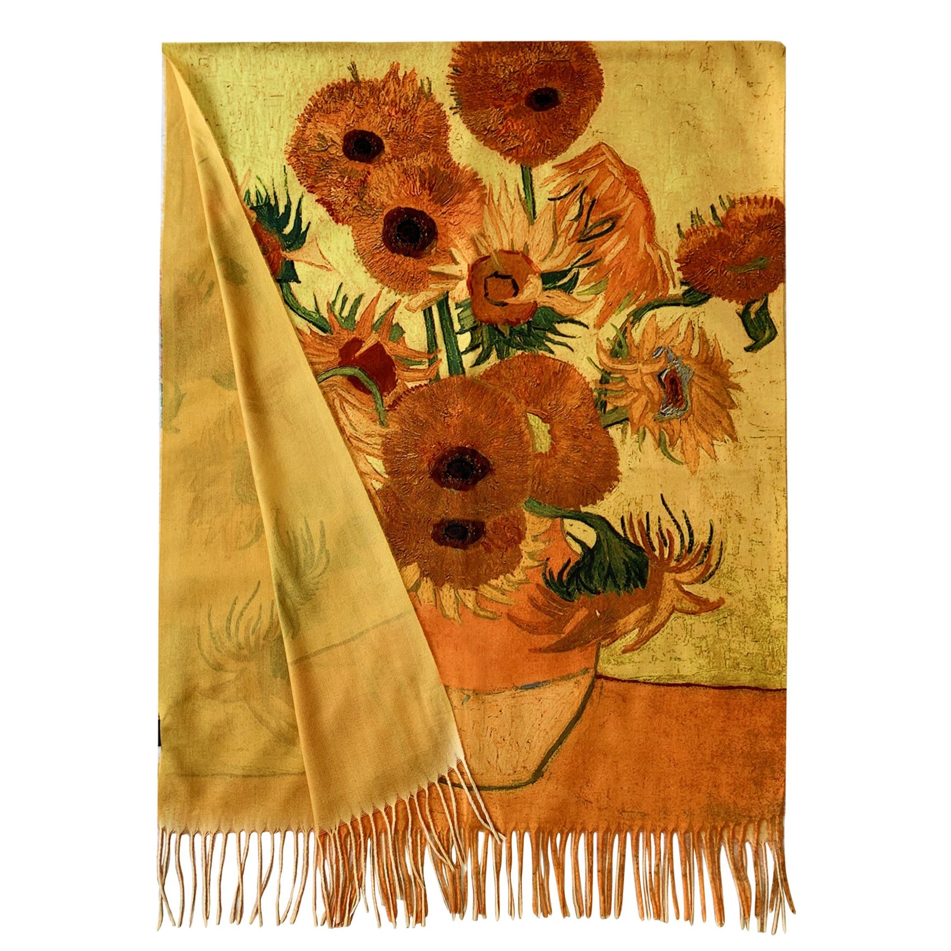 Vlněná šála-šátek, 70 cm x 180 cm, Van Gogh - Sunflowers | -80% Akce na Šperky
