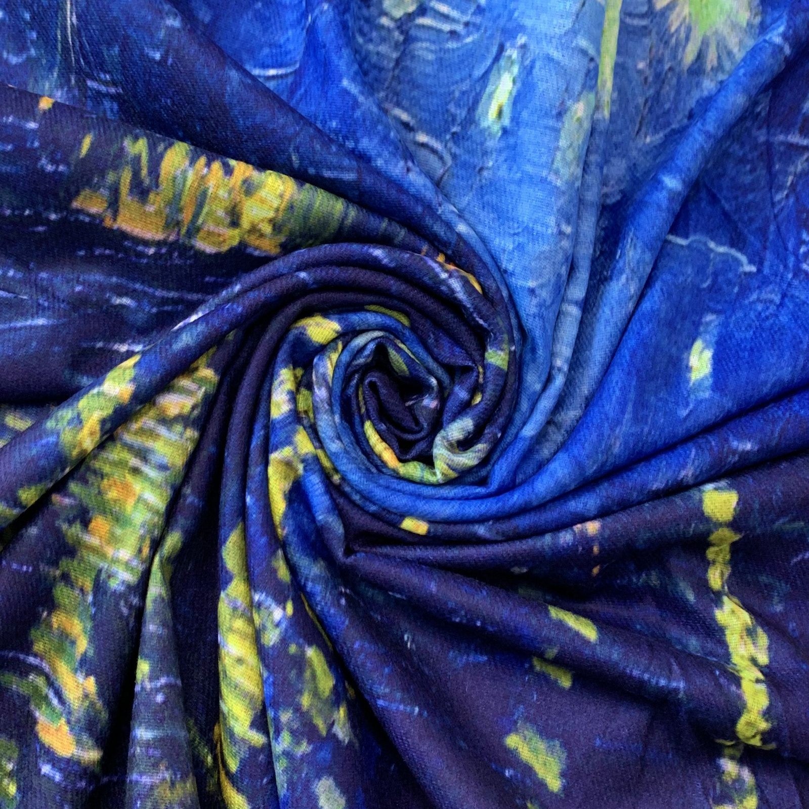 Vlněná šála-šátek, 70 cm x 180 cm, Van Gogh - Starry Over The Rhone | -80% Akce na Šperky