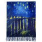 Vlněná šála-šátek, 70 cm x 180 cm, Van Gogh - Starry Over The Rhone | -80% Akce na Šperky