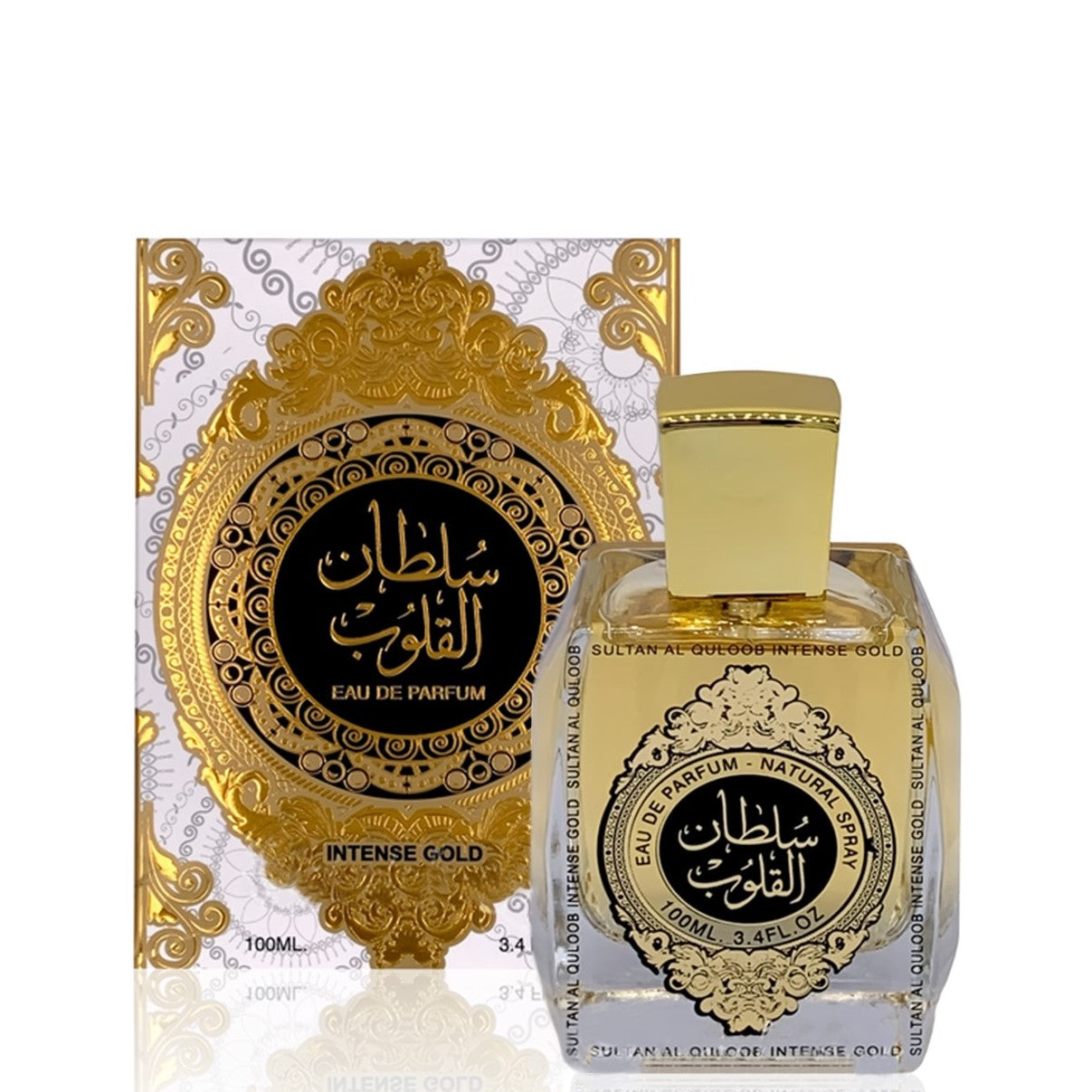 100 ml Eau de Parfume Sultan Al Quloob Intense Gold Kořeněná Dřevitá Vůně pro Muže a Ženy | -80% Akce na Šperky