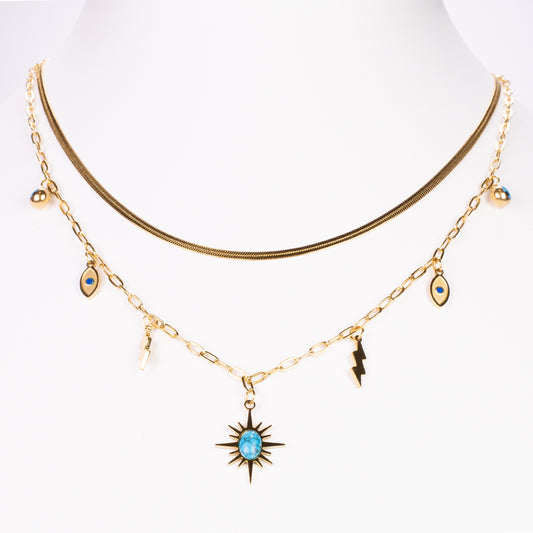 Pozlacená Slitinová Sada s Perským Tyrkysem