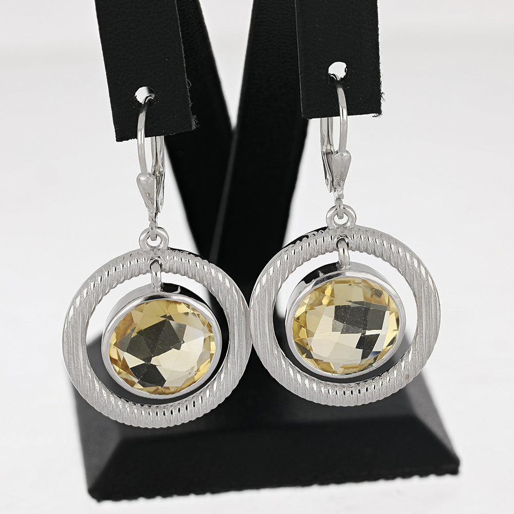 Stříbrné Náušnice s Uralským Citrínem | -80% Akce na Šperky