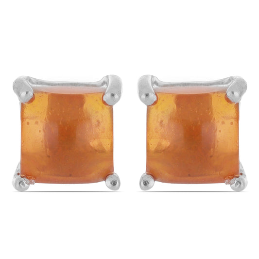 Stříbrné Náušnice s Oranžovým Opálem z Lega Dembi