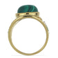 Pozlacený Stříbrný Prsten s Waleským Malachitem a Umělým Smaragdem