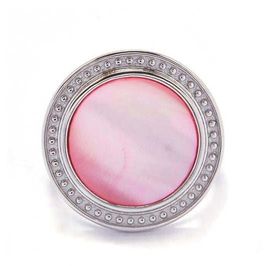 Pozlacený Stříbrný Prsten s Růžovou Perlou