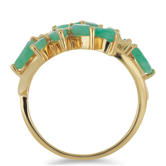 Pozlacený Stříbrný Prsten s Brazilským Smaragdem